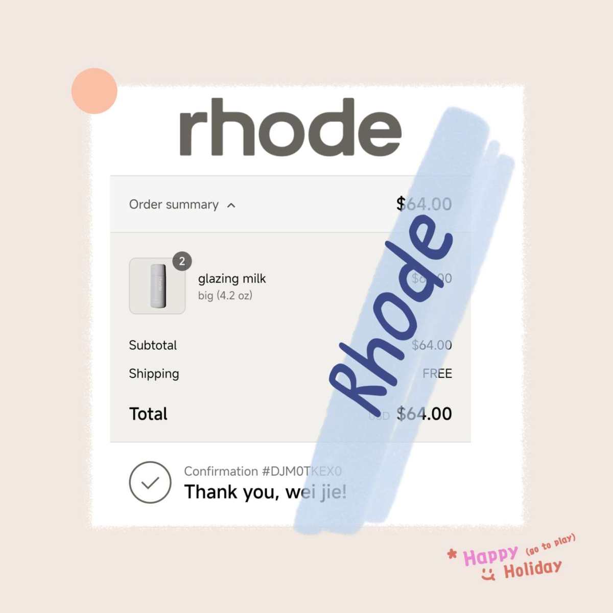 之前rhode的水被我用了一瓶，朋友也拿走了一瓶，我就今天继