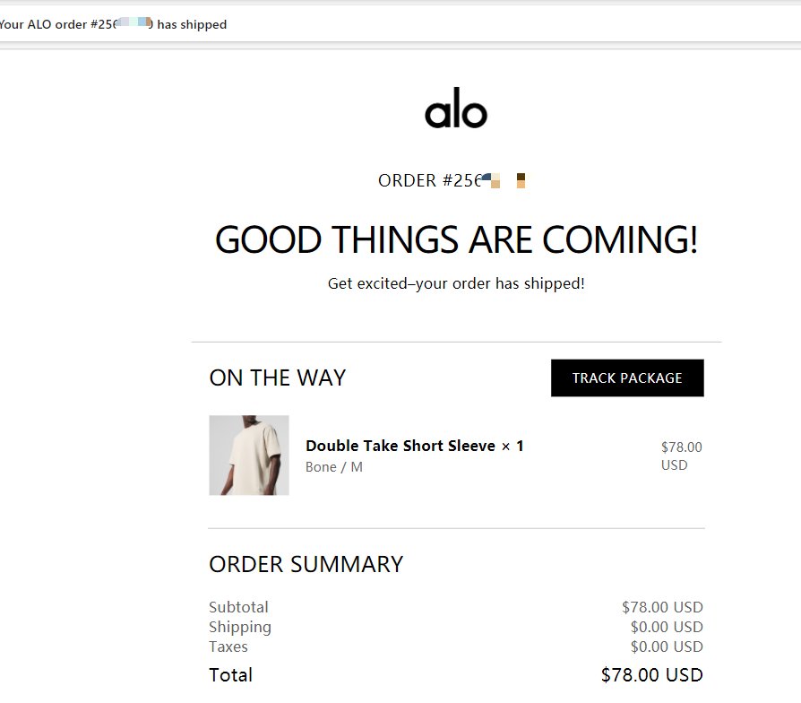 alo家的衣服舒适度很高，所以也比较受欢迎。这次下单了alo