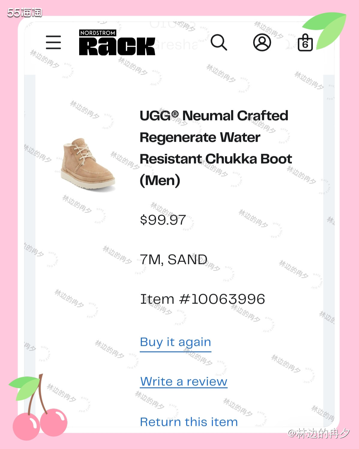 这款Ugg羊皮毛一体雪地靴，在NordstromRock看到