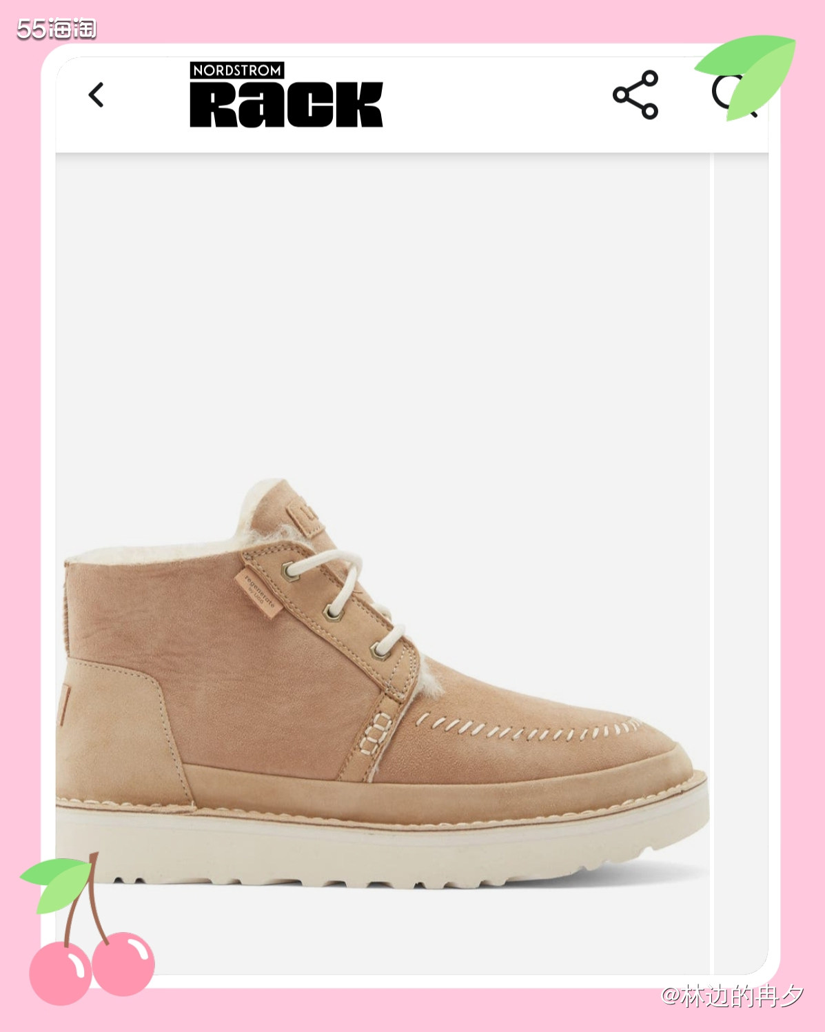 这款Ugg羊皮毛一体雪地靴，在NordstromRock看到