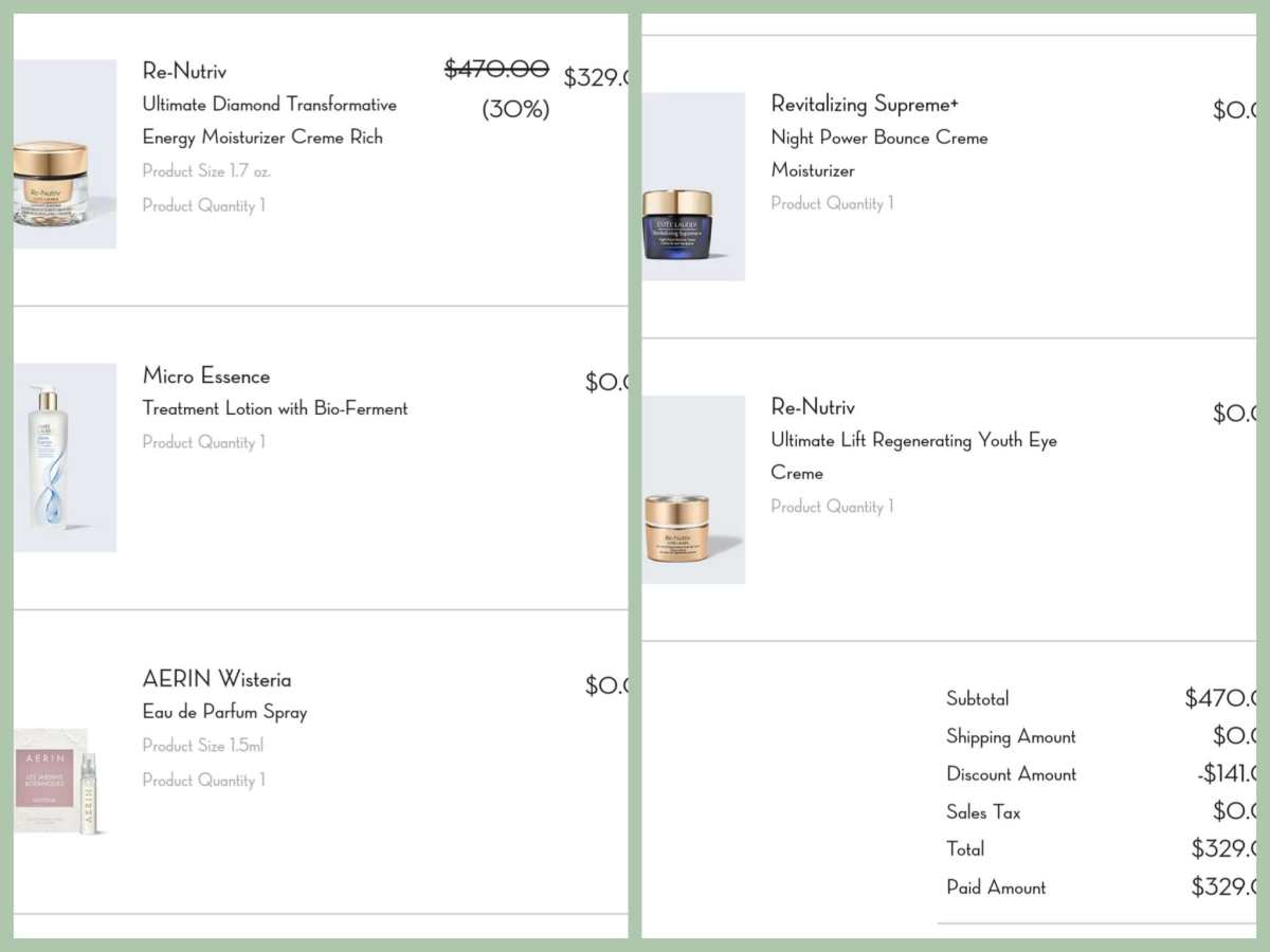 下单网站：雅诗兰黛美国官网 下单商品：黑钻rich面霜50m