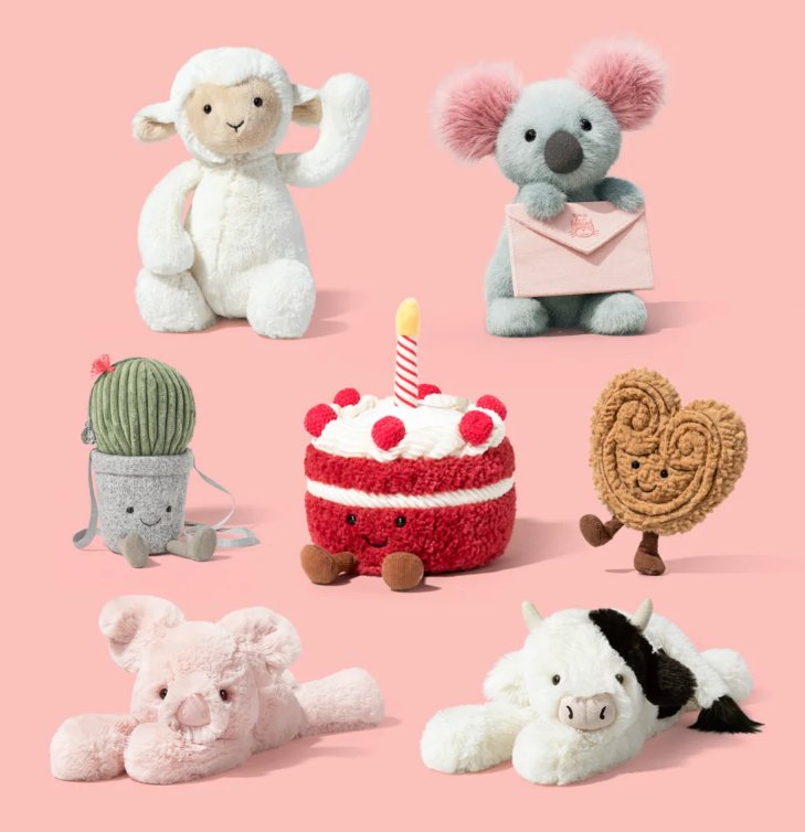 目前Jellycat的2026新品主要集中在已发布的春季、情