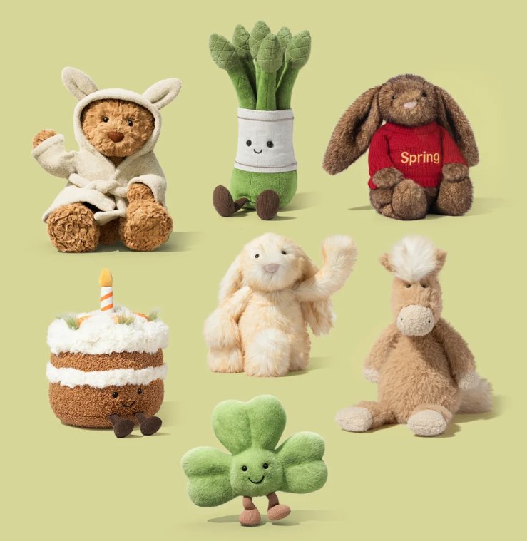 目前Jellycat的2026新品主要集中在已发布的春季、情