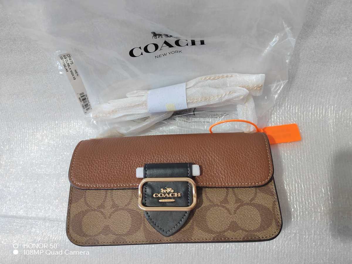 Coach morgan摩根链条包焦糖色 购于美国coach