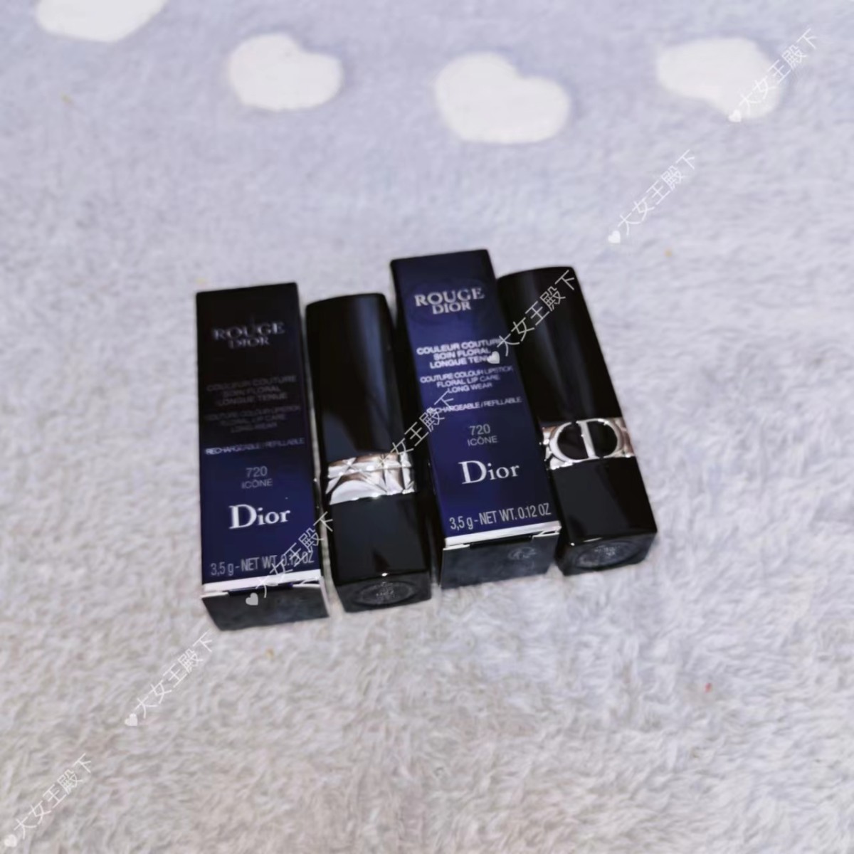 ☑️开箱： dior720口红*2, dior720唇釉*3