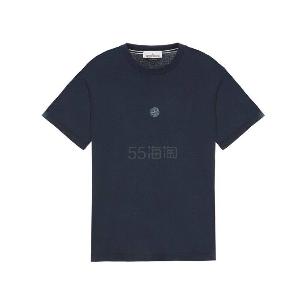 23年春夏新品】Stone Island石头岛Compass 男士藏蓝色logo标志半袖T恤