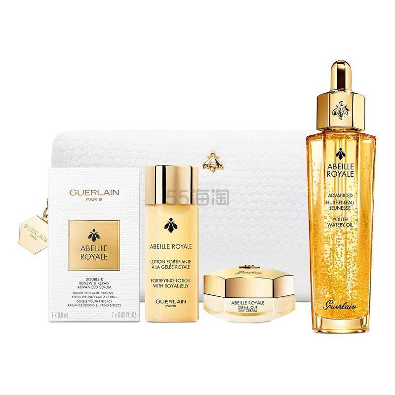 GUERLAIN 娇兰 帝皇蜂姿系列面部护肤套装（复原蜜精华液50ml+蜂皇水40ml+双效精华露7×0.6ml+日霜15ml+化妆包）