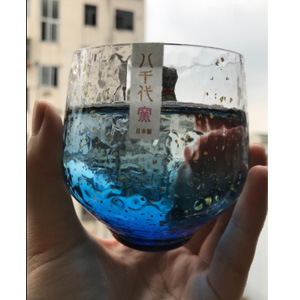 东洋佐佐木 八千代星空金箔玻璃杯 260ml 蓝色