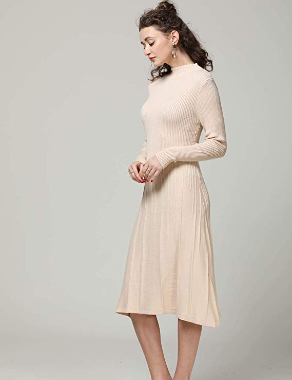 柔软保暖、舒适优雅，羊绒连衣裙