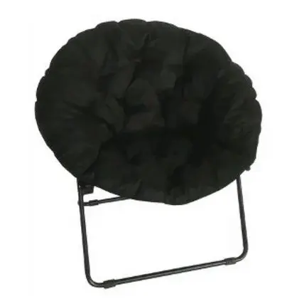 Round Padded Microfiber Dish Chair (Black)