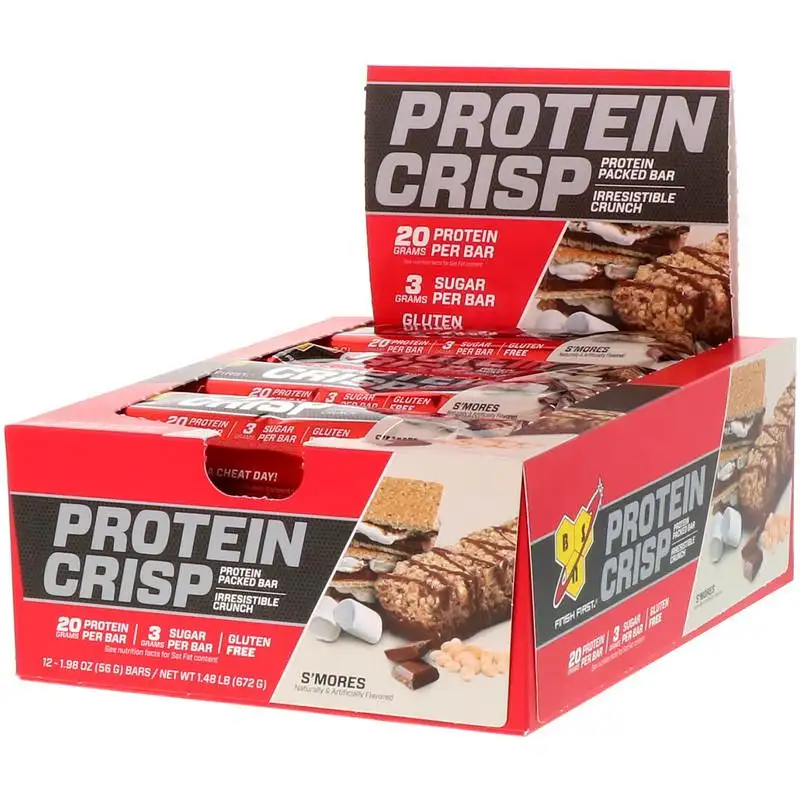 12-Pack 1.98oz BSN Protein Crisp Bars (S'mores Flavor)