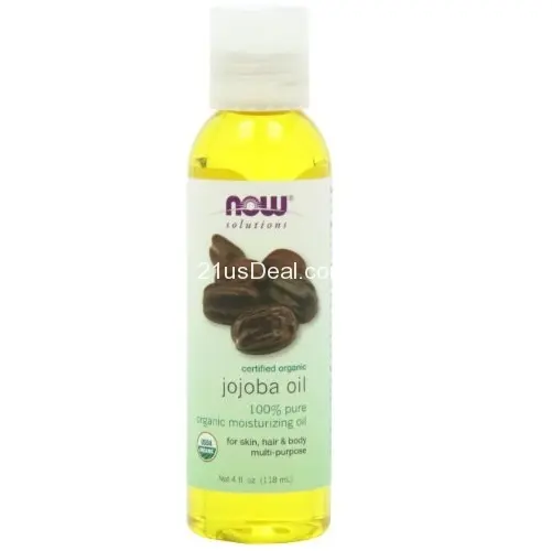 Now Foods  Solutions, Organic Jojoba Oil, Moisturizing Multi-Purpose Oil for Face, Hair and Body, 4 Fl Oz