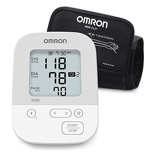 Omron BP5250 Silver Blood Pressure Monitor, Upper Arm Cuff, Digital Bluetooth Blood Pressure Machine, Storesup To 80 Readings