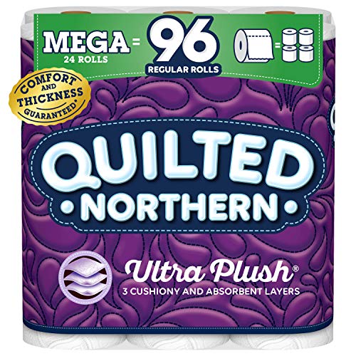 Quilted Northern Ultra PlushToilet Paper, 24 Mega Rolls, 24 = 96 Regular Rolls, 3 Ply Bath Tissue