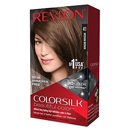 Revlon ColorSilk 持久护发染发剂，棕色