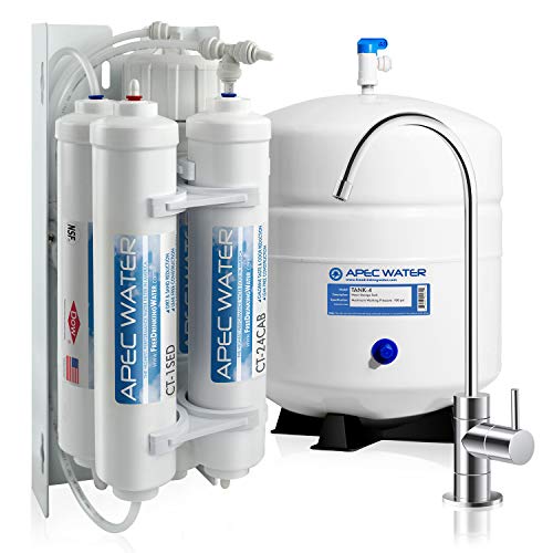 APEC Water Systems RO-QUICK90 Ultimate Supreme Compact Size with Quick Connect Easy Change Filters Undersink Reverse Osmosis System,white