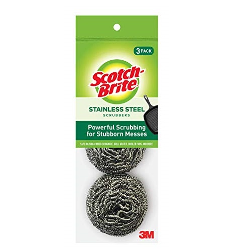 Scotch-Brite Stainless Steel Scrubbers, 3 Pack