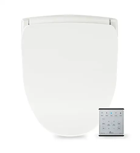 Bio Bidet Slim Two Smart Toilet Seat in Elongated White with Stainless Steel Self-Cleaning Nozzle, Nightlight, Turbo Wash, Oscillating with Wireless Remote