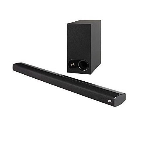 Polk Audio Signa S2 Ultra-Slim Universal TV Sound Bar with Wireless Subwoofer, Bluetooth Enabled Music Streaming, Black