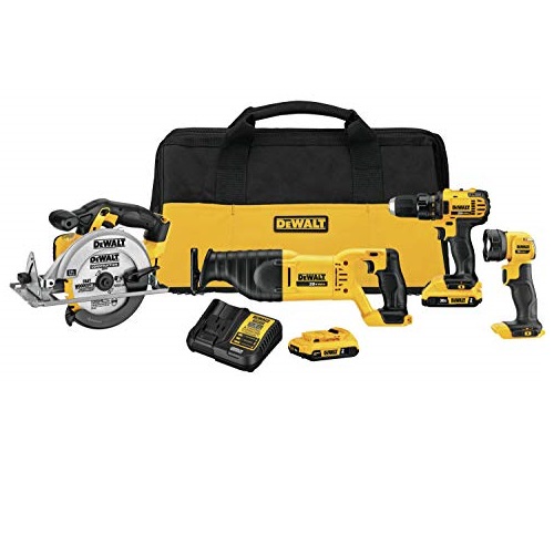 史低价！DEWALT得伟 DCK423D2 4种电动工具组合套装