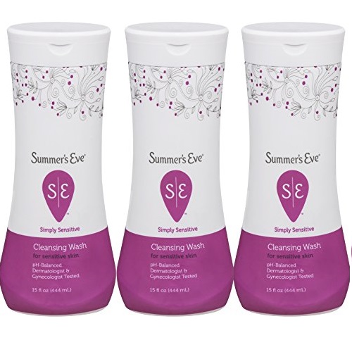Summer's Eve Cleansing Wash | Simply Sensitive | 15 Ounce | Pack of 3 | pH-Balanced | Dermatologist & Gynecologist Tested