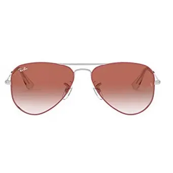 Ray-Ban Junior Unisex-Child RJ9506S Metal Sunglasses, Silver On Top Red/Red Gradient Mirror, 50 mm