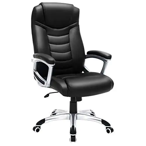SONGMICS Office Chair with High Back, Black
