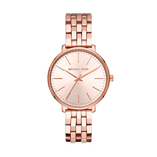 Michael Kors Women's Pyper Quartz Watch with Stainless-Steel-Plated Strap, Rose Gold, 16 (Model: MK3897), List Price is