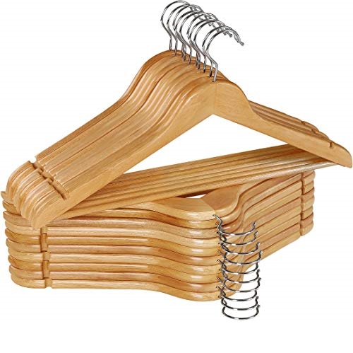 Utopia Home Premium Wooden Hangers - Pack of 20-360-Degree Rotatable Hook - Durable & Slim - Shoulder Grooves - Non-Slip Lightweight Hangers for Coats, Suits, Pant and Jackets