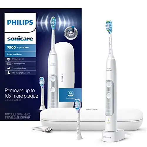 Philips Sonicare HX9690/06 ExpertClean 7500 Bluetooth Rechargeable Electric Toothbrush, White, Now
