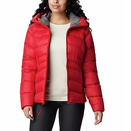 Columbia Women's Autumn Park Down Hooded Jacket, Red Lily, Small, List Price is
