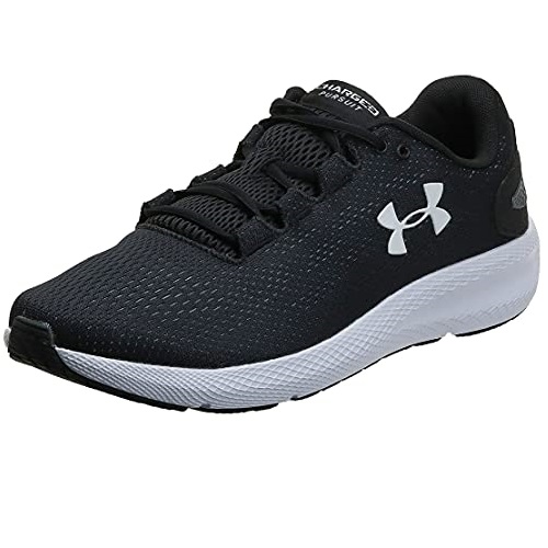 Under Armour Men's Charged Pursuit 2 Running Shoe, Black (001)/White, 8.5 M US, List Price is