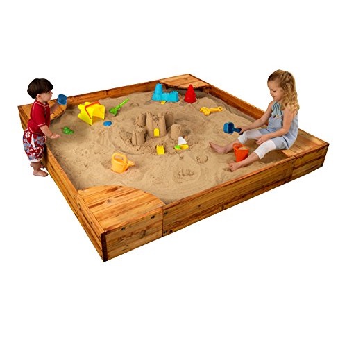 闪购！KidKraft 木质超大儿童玩沙盒，带遮盖