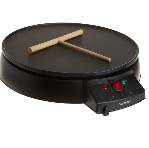 CucinaPro Crepe Maker and Non-Stick 12" Griddle- Electric Crepe Pan with Spreader and Recipe Guid