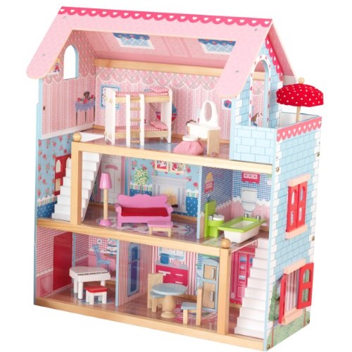KidKraft Chelsea梦幻女孩玩具屋，包含17件小家具
