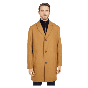 Cole Haan Men's Melton Classic-Fit Wool-Blend Topcoat