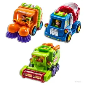 Wolvolk 3-Piece Push-and-Go Friction Powered Truck Set