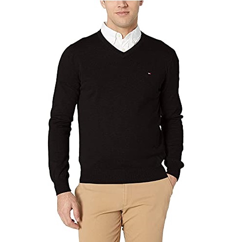 Tommy Hilfiger Men's Cotton V Neck Sweater, List Price is