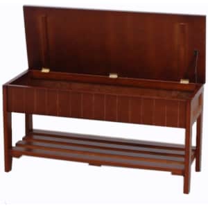 Roundhill Furniture Solid Wood Shoe Storage Bench