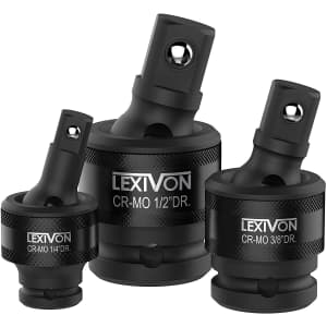 Lexivon Premium 3-Piece Impact Universal Joint Socket Swivel Set