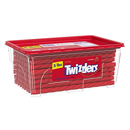 TWIZZLERS Twists Strawberry Flavored Chewy Candy, Valentine's Day, 80 oz Container, Now