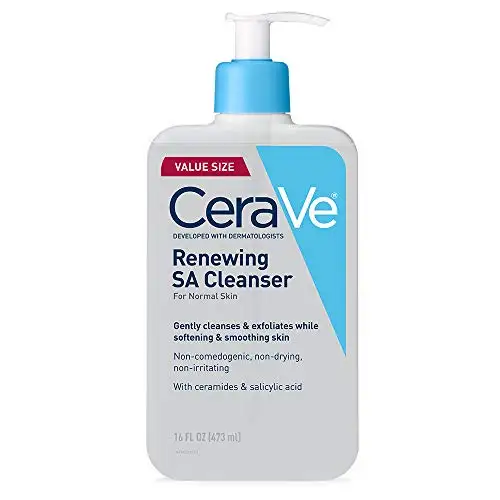 CeraVe Salicylic Acid Cleanser | 16 Ounce | Renewing Exfoliating Face Wash With Vitamin D for Normal Skin | Fragrance Free, Now
