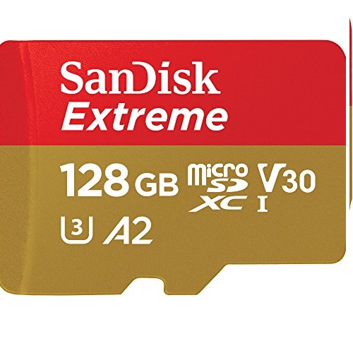 SanDisk Extreme 128GB microSD UHS-I Card with Adapter