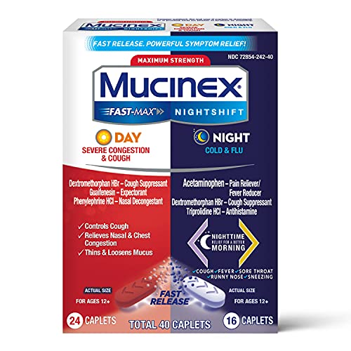 Mucinex 日间/晚间 强效感冒药 套装，40粒