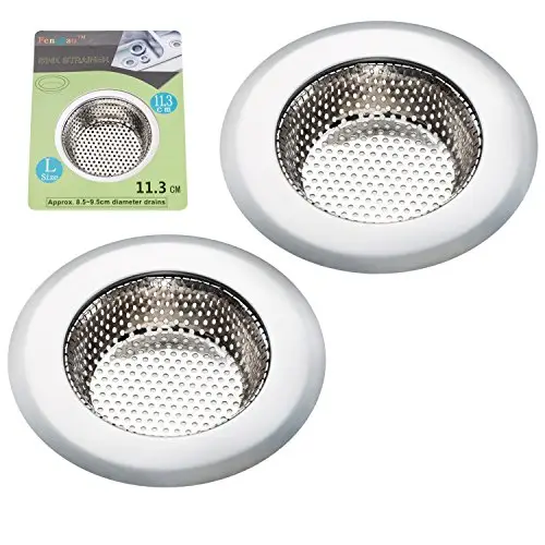 Fengbao 2PCS Kitchen Sink Strainer - Stainless Steel, Large Wide Rim 4.5" Diameter, List Price is