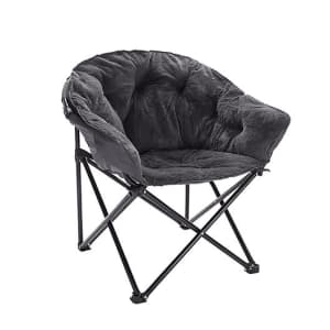 Simply Essential Foldable Faux Fur Club Chair