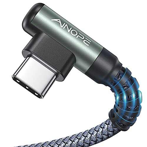 实用好物，白菜价！AINOPE USB C耐用尼龙编织电缆6.6 英尺，2条，3.1A快充，直角连接头，折上折后仅售