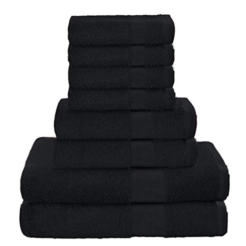 Elvana Home 8 Piece Towel Set 100% Ring Spun Cotton
