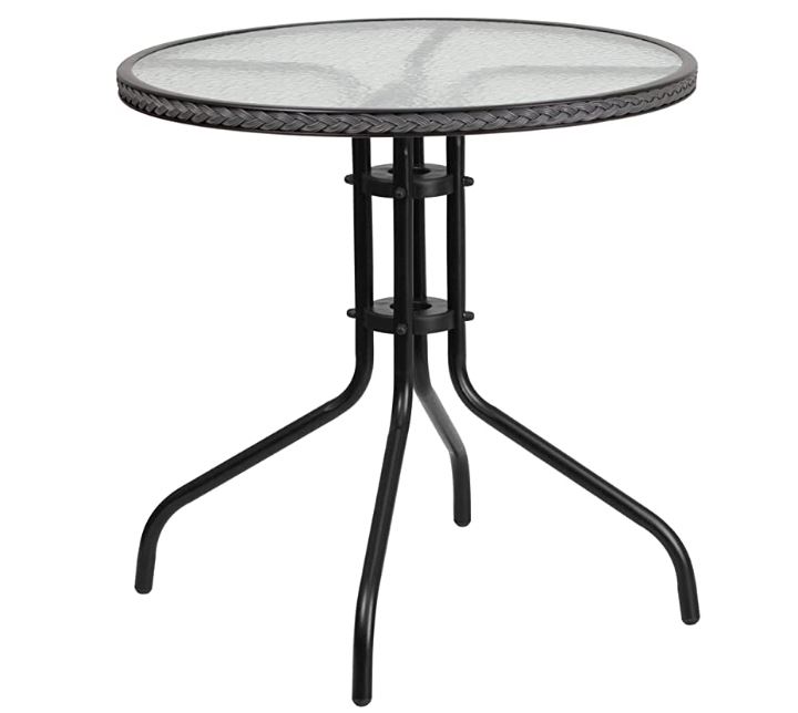 Flash Furniture 28'' Round Tempered Glass Metal Table