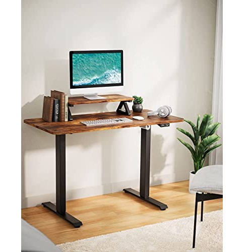 Totnz Electric Standing Desk Height Adjustable Table, Ergonomic Home Office Furniture, 55 inch, Rustic, List Price is